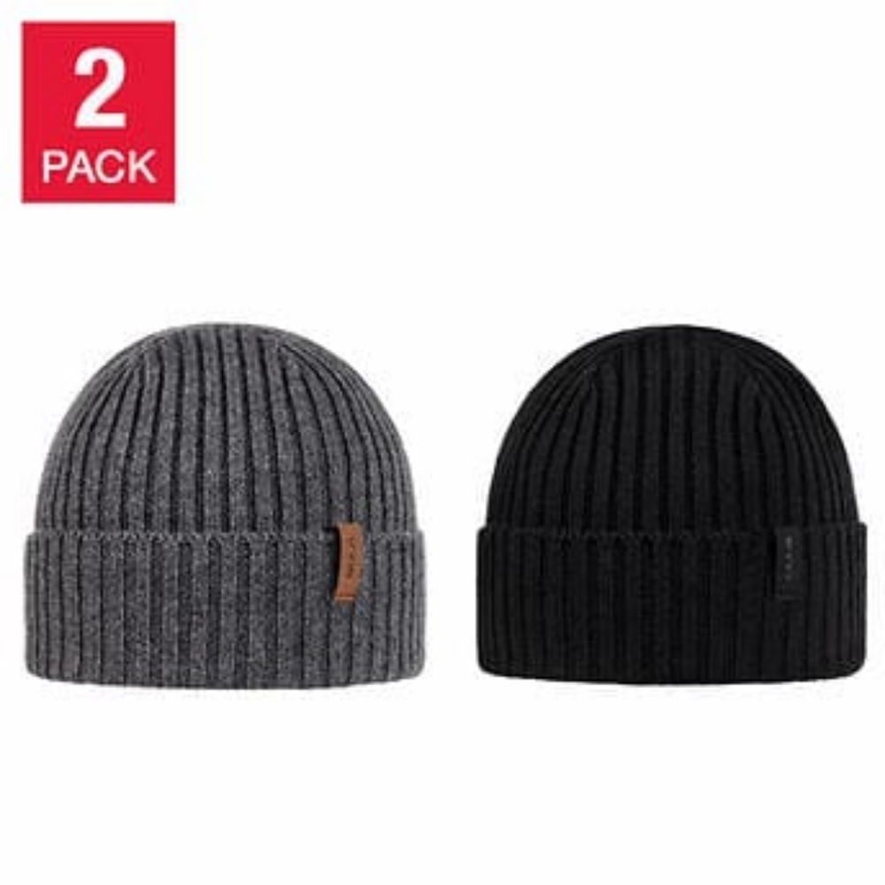 Bula Unisex Merino Wool Blend Beanie, 2-pack